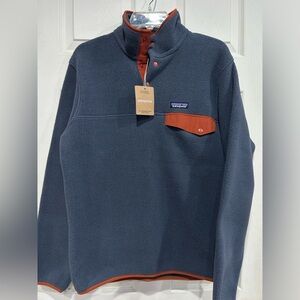 Patagonia Men's S Small Lightweight Synchilla Snap Fleece Pullover NWT Blue Red